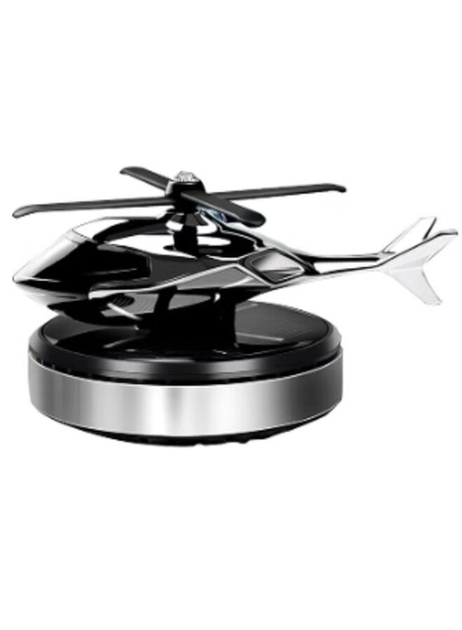 Air Freshener, Car Fragrance Diffuser Solar Rotating Automotive Air Fresheners Ornament Helicopter Shape Solid Aromatherapy Decoration for Car and Home (Black) - Image 1