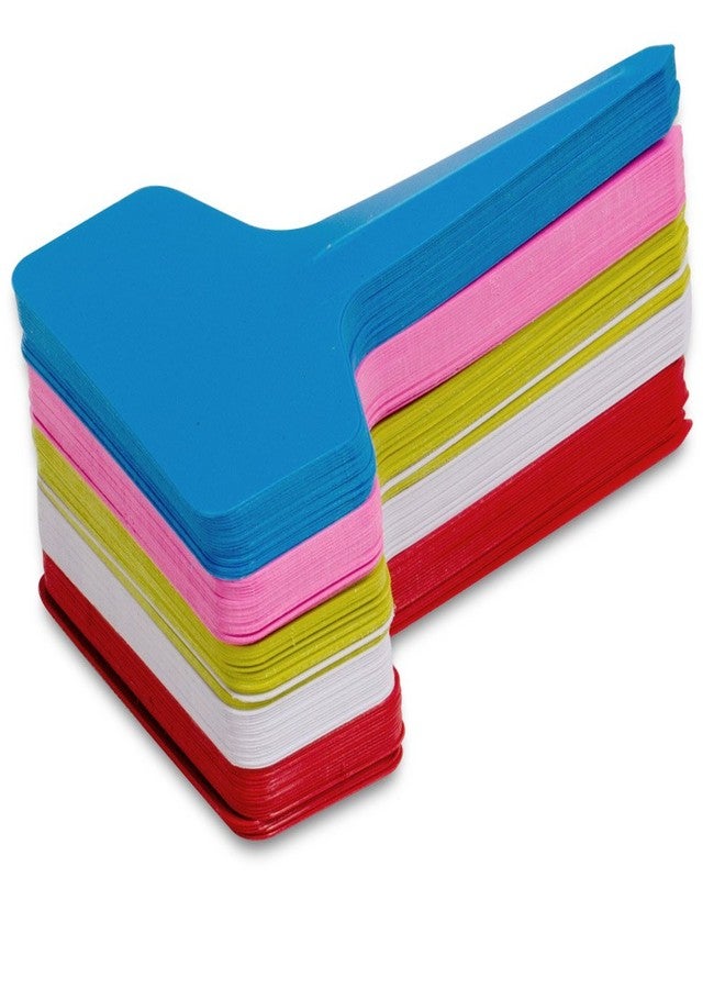 KINGLAKE Plant Labels,100 Pcs Multicolor Waterproof Plastic Plant Tags T-Type Nursery Garden Labels 6 x10cm,5 Colors - Image 2