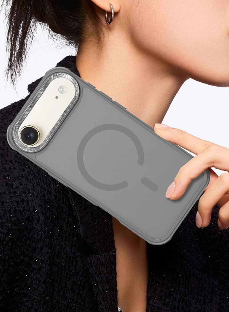 Wtech Apple iPhone Air 5G 2025 Hard Silicone Hybrid Translucent Slim Stylish Magnetic Magsafe Case Cover (MCMPMN) - Grey - Image 2