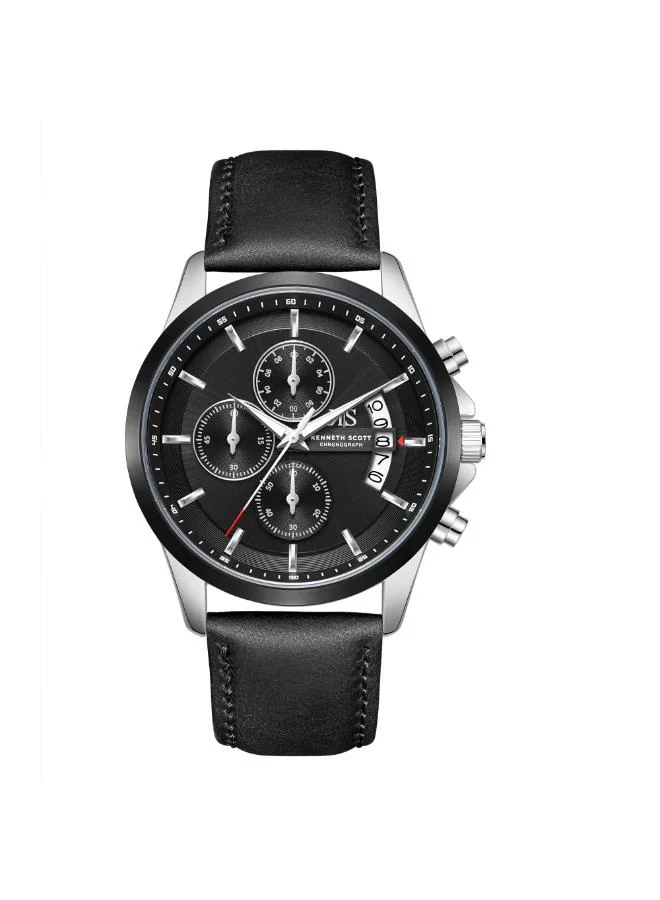 Kenneth Scott Men's Chronograph  Black  Dial Watch - K26106-BLBB