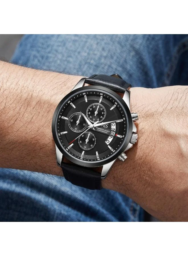Kenneth Scott  Kenneth Scott Men's Chronograph  Black  Dial Watch - K26106-BLBB for Men | Best Price UAE