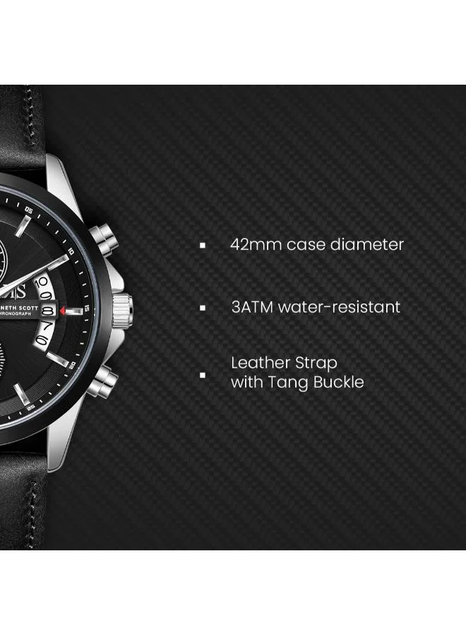 Kenneth Scott  Kenneth Scott Men's Chronograph  Black  Dial Watch - K26106-BLBB for Men | Best Price UAE
