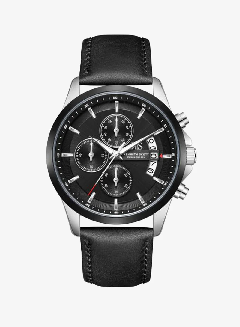 KENNETH SCOTT Kenneth Scott Men's Chronograph  Black  Dial Watch - K26106-BLBB
