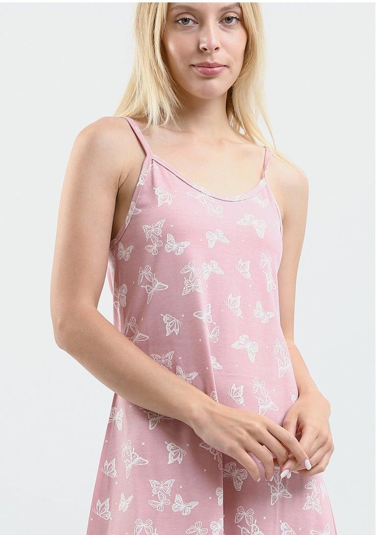 Mesery Sleep Shirt Cotton Thin Strap - Printed  - Image 4
