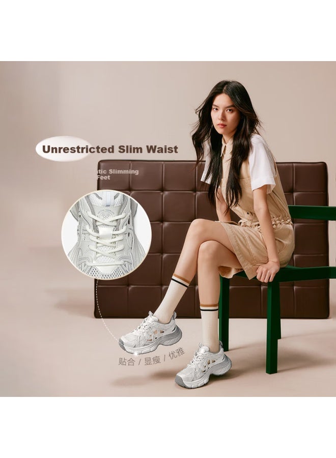 Basto 25 Mesh Hollow Breathable Dad Shoes Thick Sole Height Increasing Women's Casual Shoes D5810bm5 Off-white Size 35 - Image 2