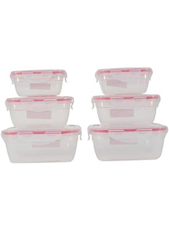 Yonovo Plastic Airtight Container Storage Box Set 6 Piece Storage And Organization Containers Shelf Baskets Pantry Boxes For Organizing Cabinets Bin Red K70055  - Image 2