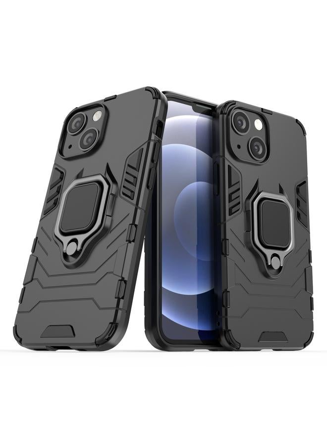 زبون جراب لهاتف iPhone 13 mini مقاوم للصدمات مصنوع من مادة PC + TPU مع حامل حلقي مغناطيسي - Image 2