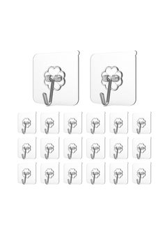 Generic 20 PCS Heavy Duty Adhesive Hooks Wall Hooks Nail-Free Waterproof And Oil-Repellent Adhesive Wall Mounts For Kitchen, Bathroom, Lndoor Home And Office  - Image 1