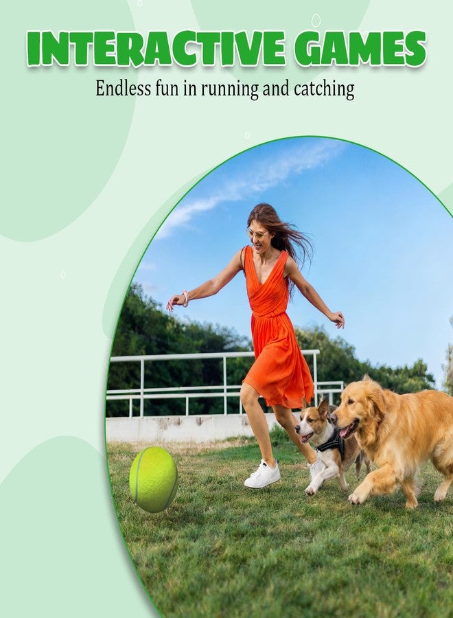 INSUM 9.5'' Giant Tennis Ball, Large Dog Toy Ball for Outdoor Play, Birthday for Large Dogs, Great for Exercise/Workouts (Deflated, Come with Pump) - Image 2