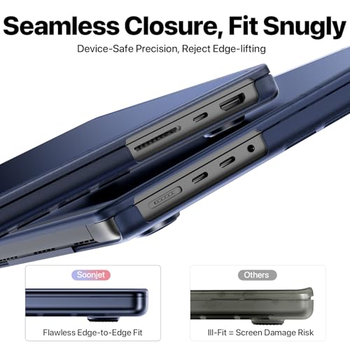 Soonjet for MacBook Pro 14 inch Case M5 M4 M3 M2 M1 Pro/Max 2025 2024-2021 [CrackGuard Upgrade] [Seamless Fit] Cover Protective Hard Shell Case Laptop - Midnight Clear - Image 4