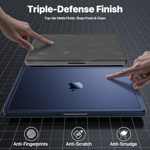 Soonjet for MacBook Pro 14 inch Case M5 M4 M3 M2 M1 Pro/Max 2025 2024-2021 [CrackGuard Upgrade] [Seamless Fit] Cover Protective Hard Shell Case Laptop - Midnight Clear - Image 5