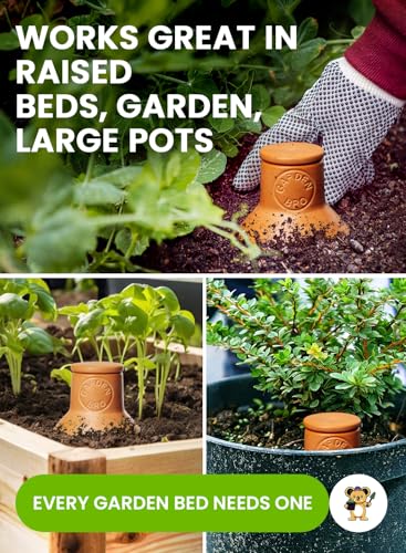 GARDENBRO 2pc Olla Pots For Garden Terracotta Watering Pots 32oz XL Garden Olla Watering System For Raised Beds Outdoor Plants Covers 14 Sq Ft Irrigation Area Water Plants While On Vacation 2pc XL 32oz - Image 3