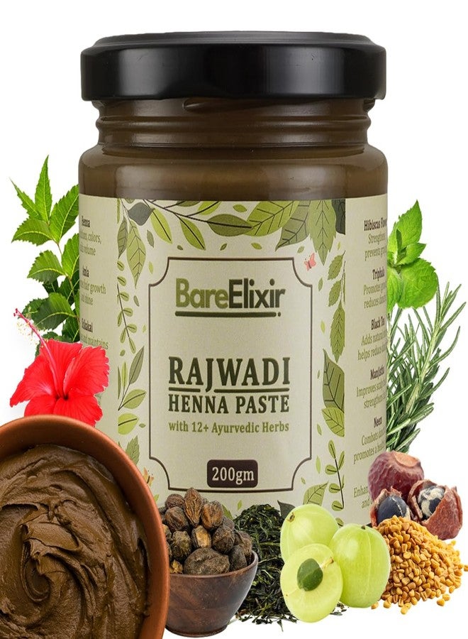 Bare Elixir Henna Paste | Pre-Soaked in Black Tea & 12+ Ayurvedic Herbs | 100% Natural Rajasthani Sojat Henna paste for Hair | Ready-to-Use, Chemical-Free Formula for Men & Women | Rich Brown Hair Color | Pure Mehndi for Nourished & Naturally Colored Hair (200gm x 2) - Image 1