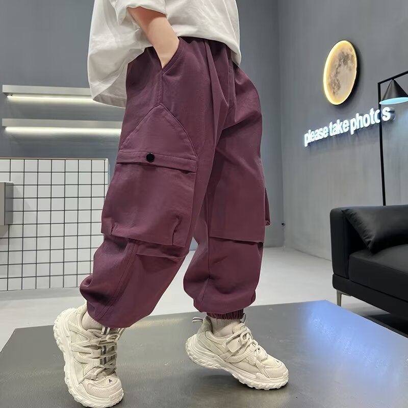 Boys' Cordwork Pants Casual Trousers Arrival Large Children'S Winter Western Style Loose Pants For Boys - Image 5