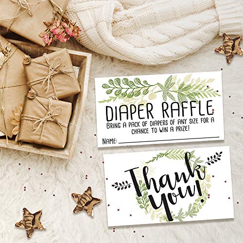 Lone Star Art Diaper Raffle Tickets - Botanical - Set of 50 Double-Sided Raffle Cards - Blank Baby Shower Stationery - Fun and Colorful Baby Shower Supplies for Under $15! - Image 5