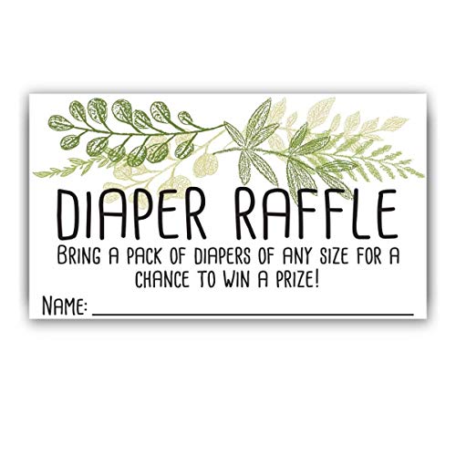 Lone Star Art Diaper Raffle Tickets - Botanical - Set of 50 Double-Sided Raffle Cards - Blank Baby Shower Stationery - Fun and Colorful Baby Shower Supplies for Under $15! - Image 1