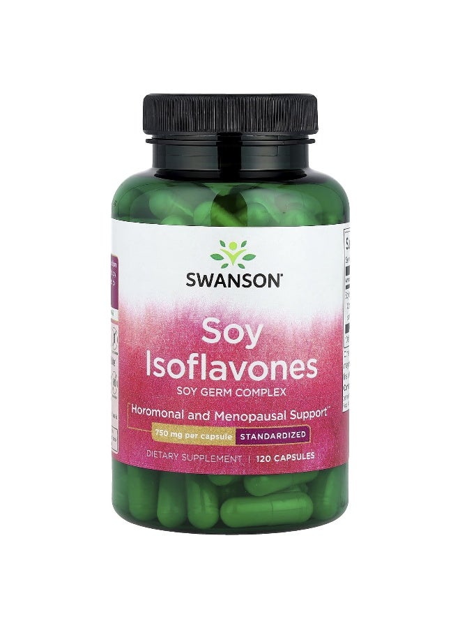 Swanson, Soy Isoflavones, 750 mg, 120 Capsules - Image 1
