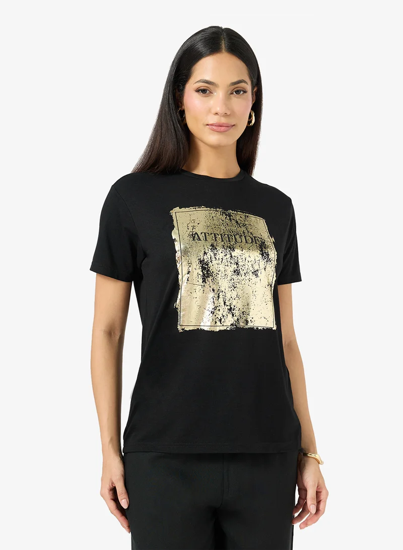 ريبلز مع نمشي Ladies Crew Neck Printed T-shirt