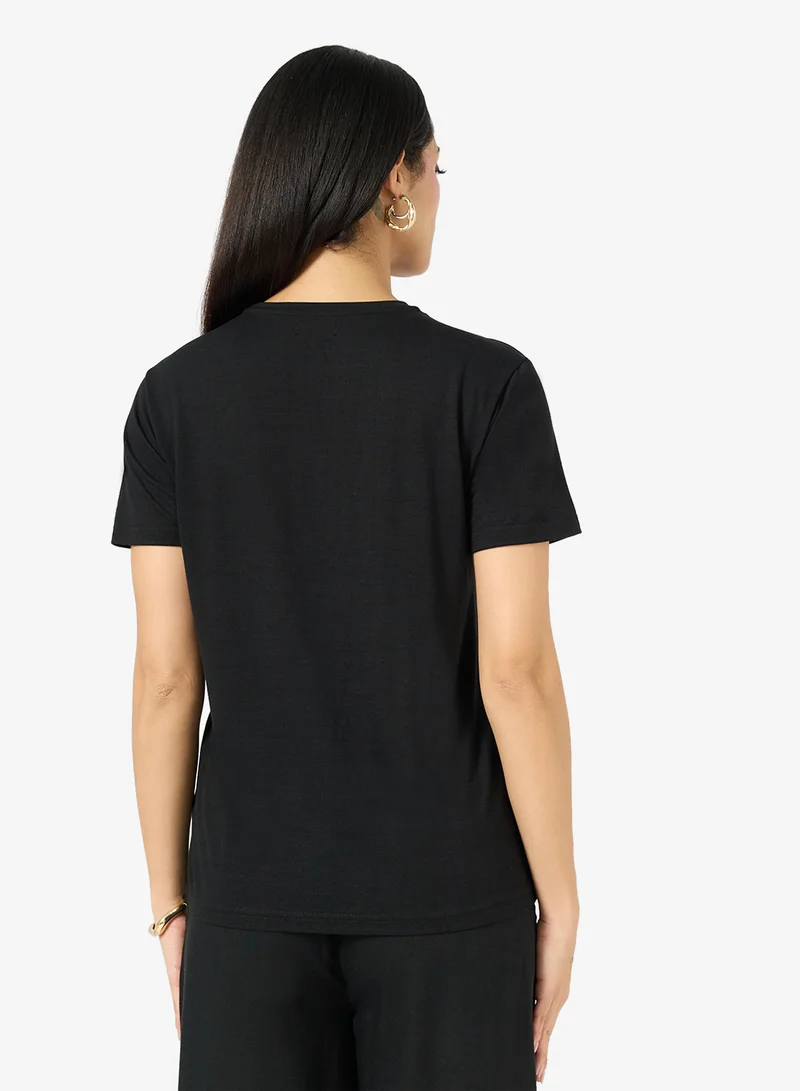 ريبلز مع نمشي Ladies Crew Neck Printed T-shirt