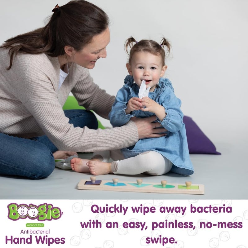Boogie Antibacterial Hand Wipes by , Alcohol Free, Hypoallergenic and Moisturizing Aloe, for Kids and Adults -100 Total Wipes (5 Packs of 20) - Image 5