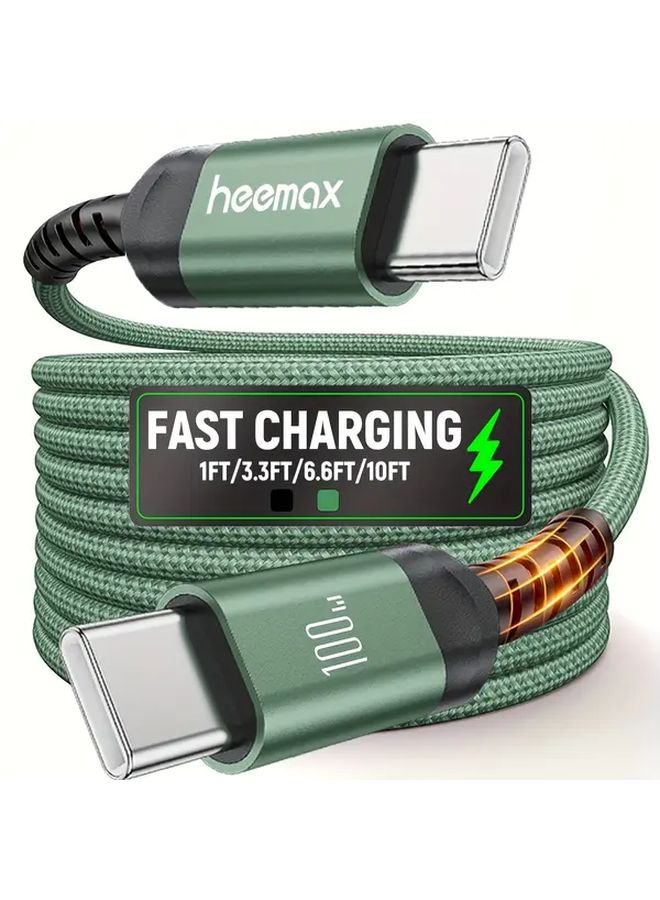 كابل هيماكس للشحن السريع 100 واط، طول 3 متر، مع دعم PD3.0، من نوع USB-C، متوافق مع سامسونج وهونور وآيفون 15 و16. - Image 1