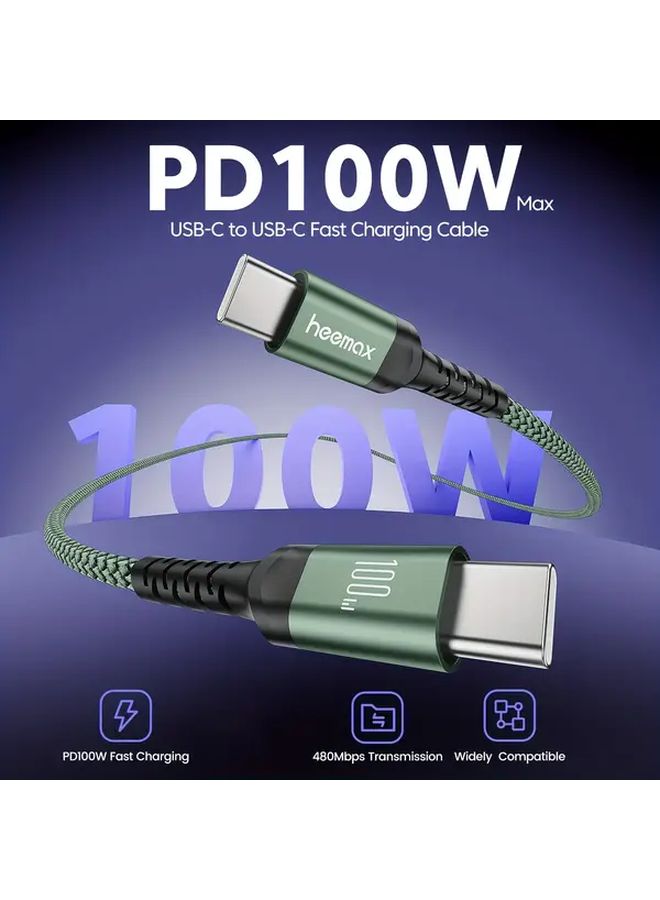 كابل هيماكس للشحن السريع 100 واط، طول 3 متر، مع دعم PD3.0، من نوع USB-C، متوافق مع سامسونج وهونور وآيفون 15 و16. - Image 4