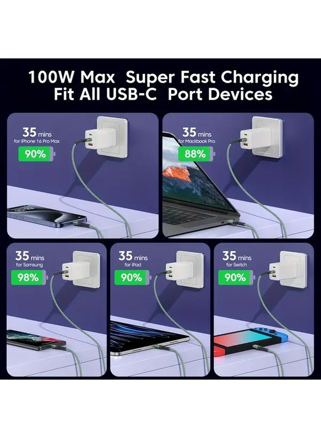كابل هيماكس للشحن السريع 100 واط، طول 3 متر، مع دعم PD3.0، من نوع USB-C، متوافق مع سامسونج وهونور وآيفون 15 و16. - Image 5