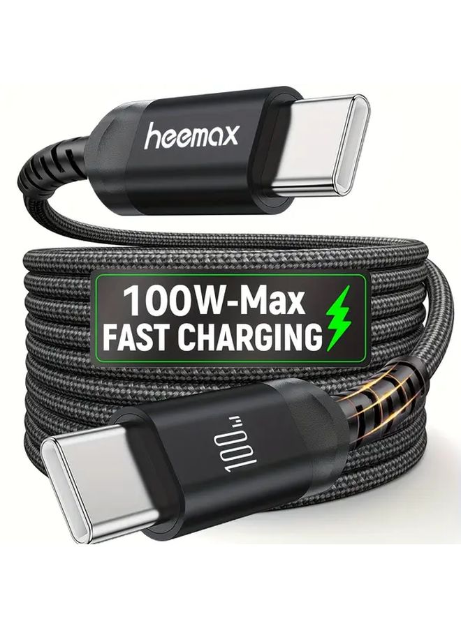 كابل هيماكس للشحن السريع 100 واط، طول 3 متر، مع دعم PD3.0، من نوع USB-C، متوافق مع سامسونج وهونور وآيفون 15 و16. - Image 2