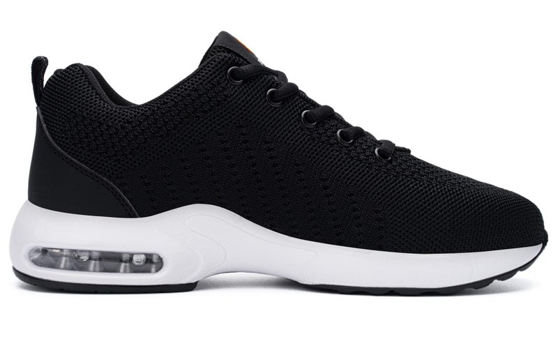 FENLERN Steel Toe Shoes for Women Lightweight Safety Shoes Ladies Classic Work Sneakers Comfortable Air Cushion Fashion Colorful Breathable Size 7,Black White - Image 3