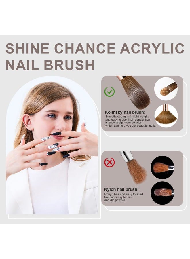 Shine Chance Acrylic Nail Brush Size 10, 100% Real Kolinsky Art Nail Brush for Acrylic Powder Application, Handmade Women Manicure Nail Extension Tool for Professional DIY Home Salon and Beginners - Image 5