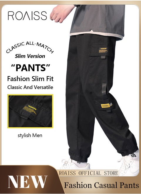 Men's Cargo Pants Casual Pants with Elastic Drawstring Suitable for Various Body Types Simple and Trendy