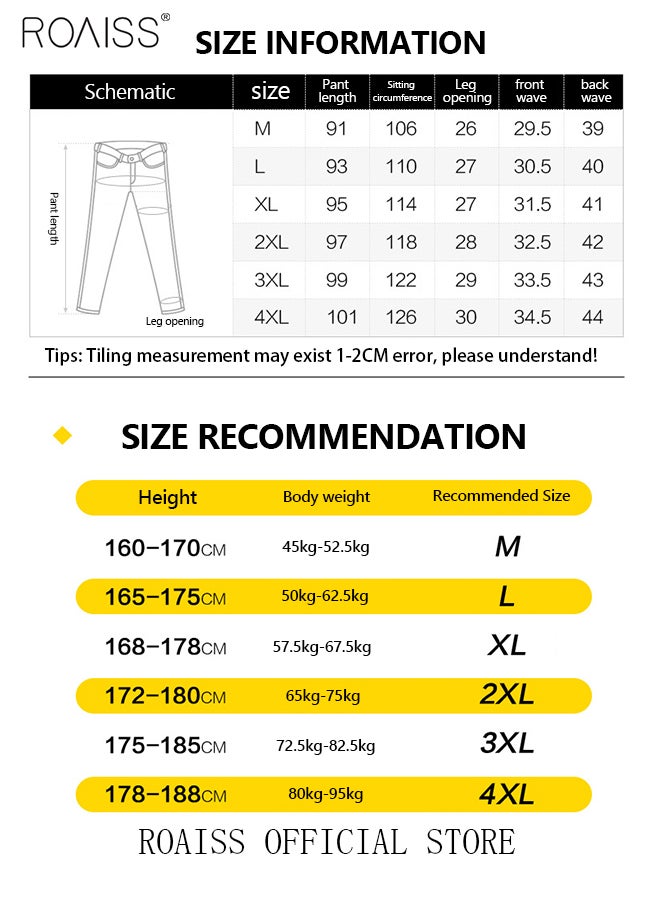 roaiss - Men's Cargo Pants Casual Pants with Elastic Drawstring Suitable for Various Body Types Simple and Trendy - Image 1
