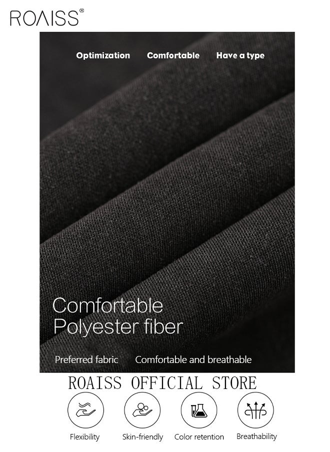 roaiss - Men's Cargo Pants Casual Pants with Elastic Drawstring Suitable for Various Body Types Simple and Trendy - Image 1
