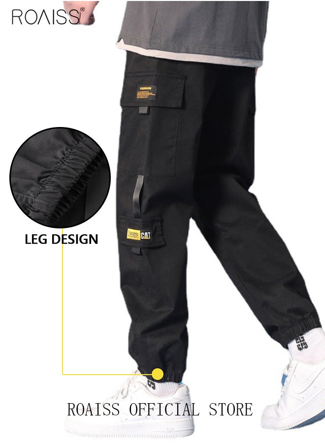 roaiss - Men's Cargo Pants Casual Pants with Elastic Drawstring Suitable for Various Body Types Simple and Trendy - Image 1