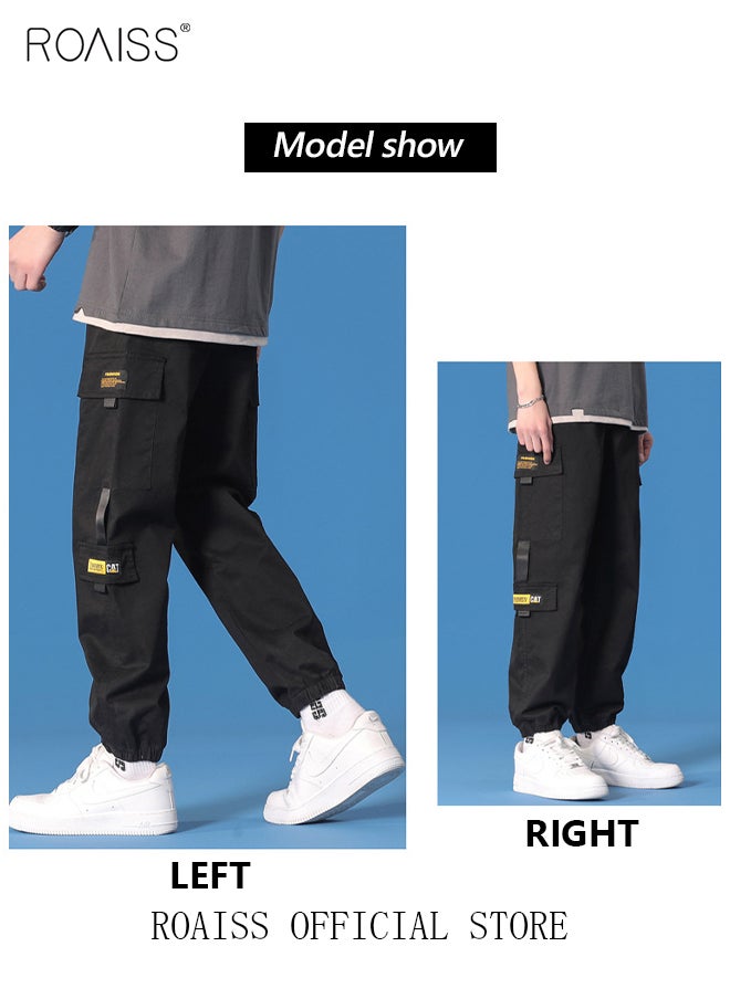 roaiss - Men's Cargo Pants Casual Pants with Elastic Drawstring Suitable for Various Body Types Simple and Trendy - Image 1