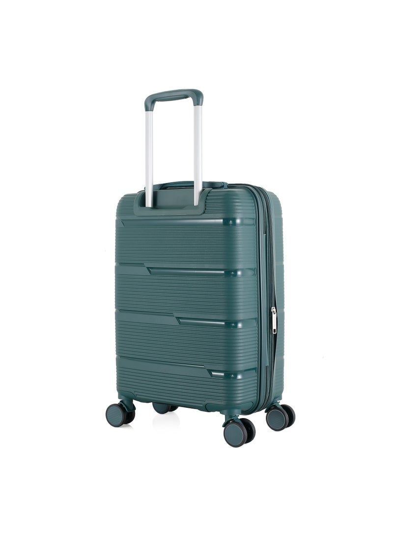 اتش تي حقيبة سفر H.T Carry-On Luggage - حقائب سفر متينة ذات غلاف صلب مزودة بعجلات دوارة ومقبض تلسكوبي وسحابات مضادة للسرقة (38 لتر، حقيبة سفر خفيفة الوزن) (أخضر داكن، حقيبة محمولة/حقيبة مقصورة 20 بوصة) - Image 3