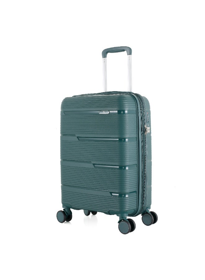 اتش تي حقيبة سفر H.T Carry-On Luggage - حقائب سفر متينة ذات غلاف صلب مزودة بعجلات دوارة ومقبض تلسكوبي وسحابات مضادة للسرقة (38 لتر، حقيبة سفر خفيفة الوزن) (أخضر داكن، حقيبة محمولة/حقيبة مقصورة 20 بوصة) - Image 2