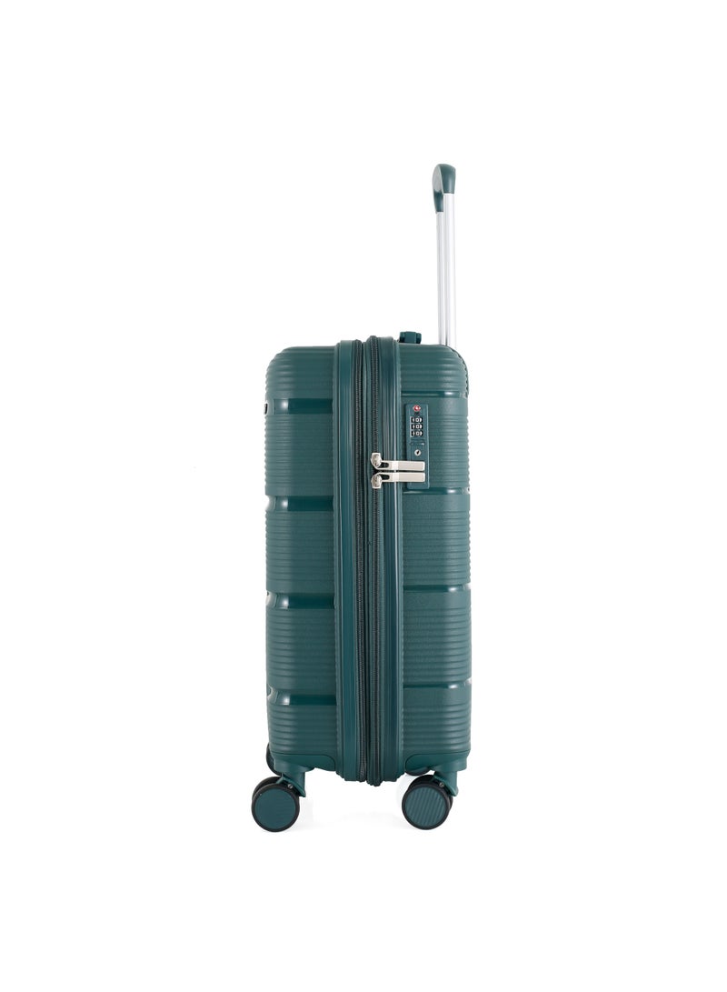 اتش تي حقيبة سفر H.T Carry-On Luggage - حقائب سفر متينة ذات غلاف صلب مزودة بعجلات دوارة ومقبض تلسكوبي وسحابات مضادة للسرقة (38 لتر، حقيبة سفر خفيفة الوزن) (أخضر داكن، حقيبة محمولة/حقيبة مقصورة 20 بوصة) - Image 5