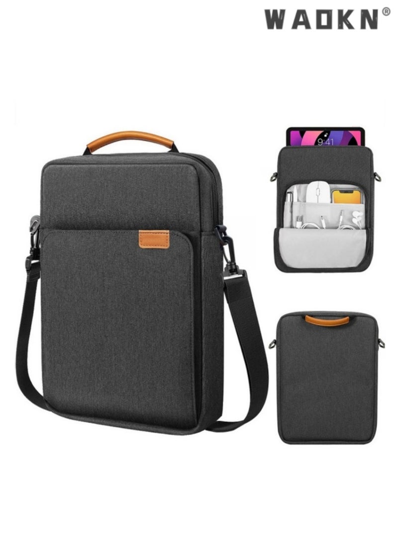 WAOKN IPad storage bag, tablet bag, 12.9-inch 13 inch laptop, shoulder bag, crossbody bag, black handbag  - Image 1