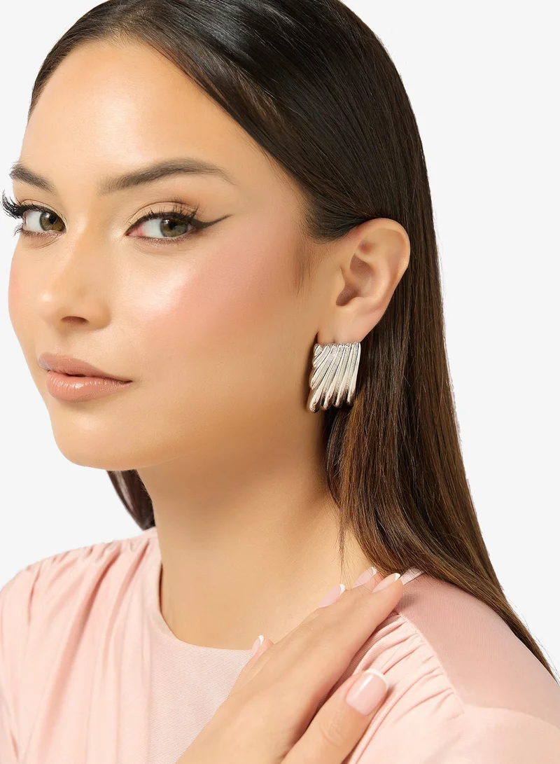 2PK Chunky Gold Statement Earrings