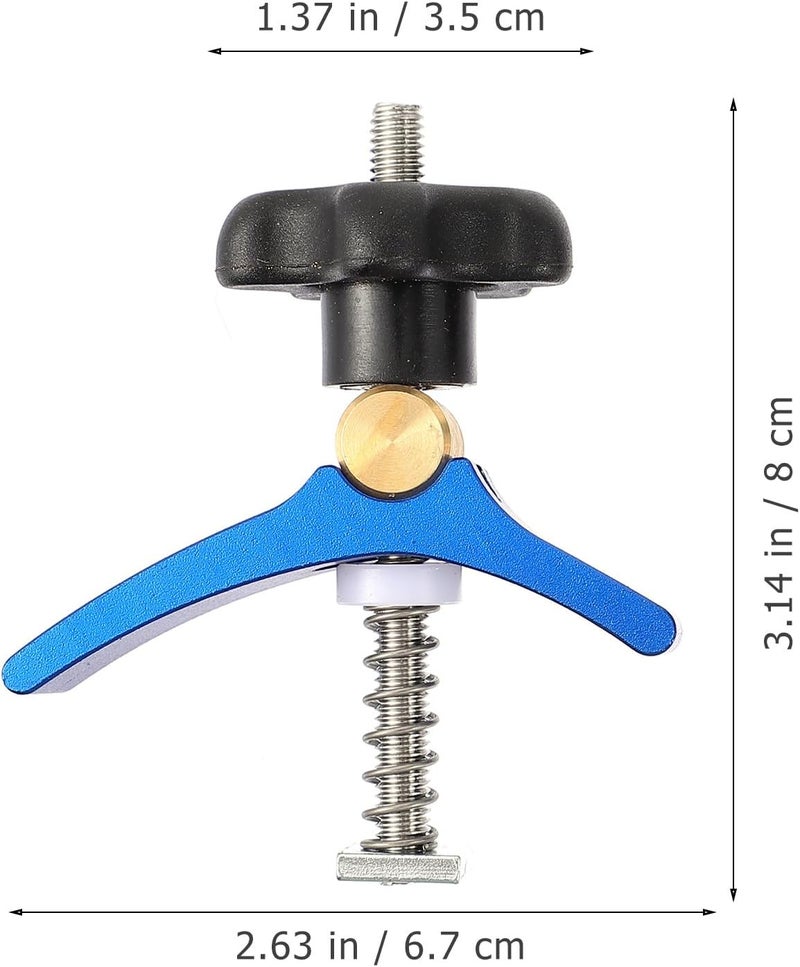 Alipis Woodworking T-track Hold down Clamp Set with T-screw and T-slot Clips Multipurpose Carpenter T Slot Clamp for Woodworking and Track Use 2pcs Blue and Red - Image 2