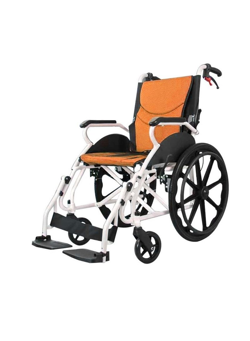 كروني كرسي متحرك قابل للطي مدفوع يدويًا 6012-20 مع مرحاض، نظام فرامل رباعي، كرسي متحرك قابل للطي متعدد الوظائف، هيكل من سبائك الألومنيوم عالي الجودة، عجلات نايلون أمامية مقاس 6 بوصات، عجلات خلفية مصبوبة بالحقن مقاس 20 بوصة، وسادة أكسفورد مزدوجة الطبقات قابلة للإزالة، فرامل مزدوجة ذاتية القفل، مساند أذرع من البولي يوريثان، دواسات قدم ABS، سعة وزن 100 كجم، خفيف الوزن (10.5 كجم)، صغير الحجم لسهولة التخزين (حجم العبوة: 78.52869 سم)، مناسب للتنقل المريح والراحة للاستخدام اليومي. - Image 1
