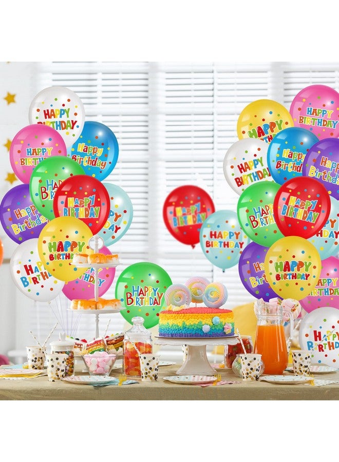 Suilung 45 Pcs Happy Birthday Latex Balloons 12 Inch Colorful Balloons for Birthday Supplies Indoor Outdoor Decorations - Image 5