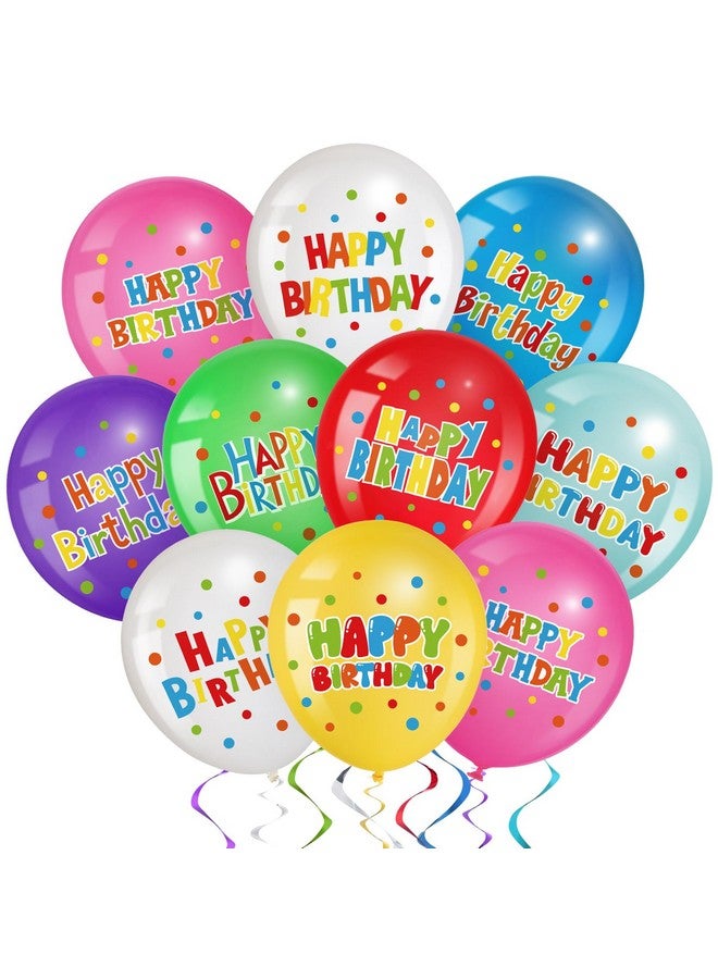 Suilung 45 Pcs Happy Birthday Latex Balloons 12 Inch Colorful Balloons for Birthday Supplies Indoor Outdoor Decorations - Image 1