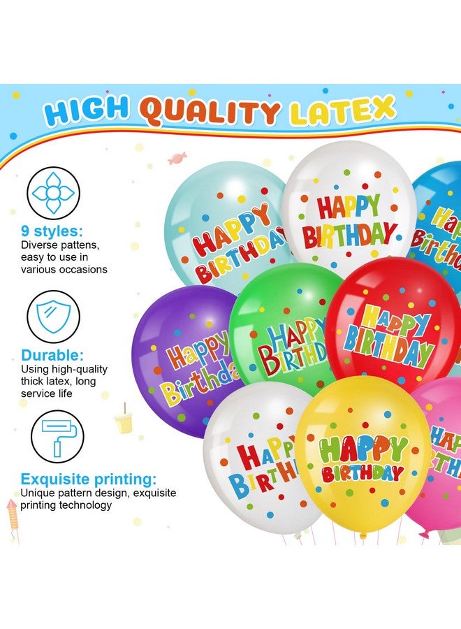 Suilung 45 Pcs Happy Birthday Latex Balloons 12 Inch Colorful Balloons for Birthday Supplies Indoor Outdoor Decorations - Image 3