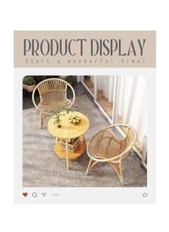 Arabest Bilayer Simple Style Wooden Coffee Table, Sofa Side Table & Small Round Table 48*60CM，Suitable for living room and bedroom（Warm White）  - Image 3