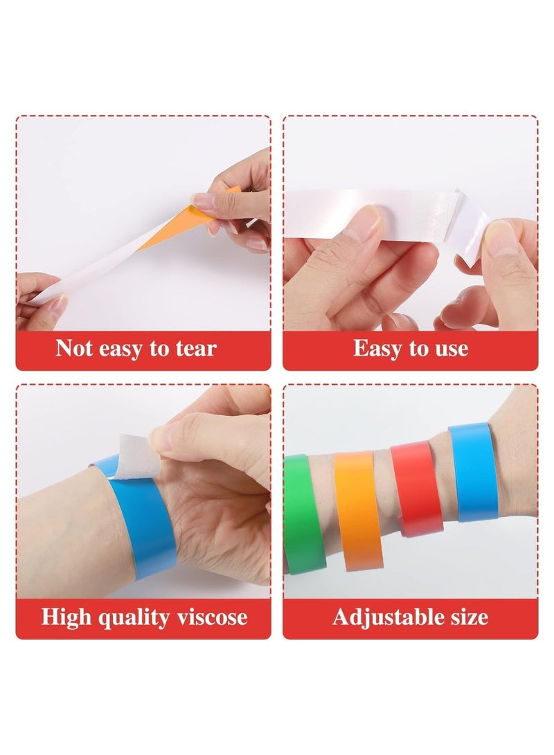 200 Pack Wrist Bands Paper Wristbands for Events, Waterproof Identification Wristbands Colored Wristbands for Party Concert(Blue, Red, Green, Orange) - Image 3