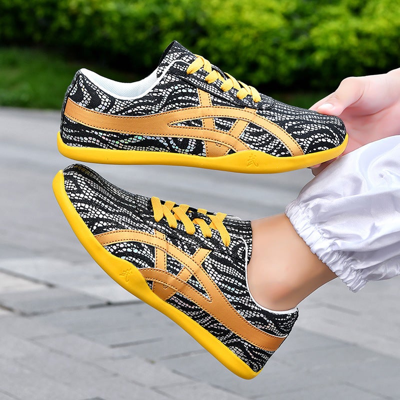Parent-Child Tai Chi Shoes, Outdoor Training Shoes, Spring and Autumn Tai Chi Practice Shoes, Martial Arts Morning Exercise Shoes, Leather Sports Shoes with Rubber Soles for Men - Image 3
