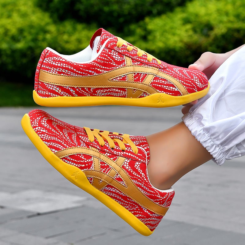 Parent-Child Tai Chi Shoes, Outdoor Training Shoes, Spring and Autumn Tai Chi Practice Shoes, Martial Arts Morning Exercise Shoes, Leather Sports Shoes with Rubber Soles for Men - Image 5