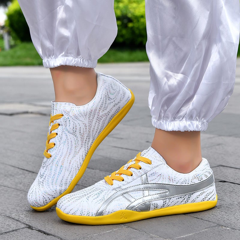 Parent-Child Tai Chi Shoes, Outdoor Training Shoes, Spring and Autumn Tai Chi Practice Shoes, Martial Arts Morning Exercise Shoes, Leather Sports Shoes with Rubber Soles for Men - Image 4